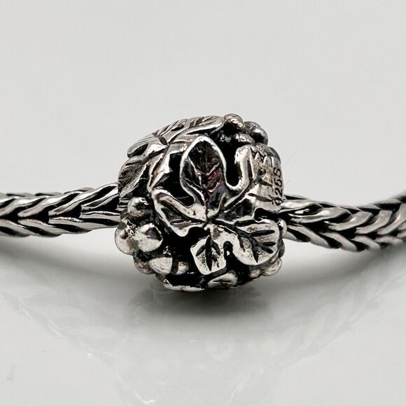 TROLLBEADS Wine Harvest Silver Bead LAA 925S NEW! Leaves & Grapes - Picture 2 of 8